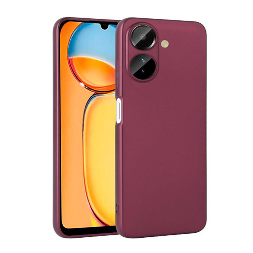 Poco C65 Kılıf MKST Premier Silikon Kapak-Mürdüm