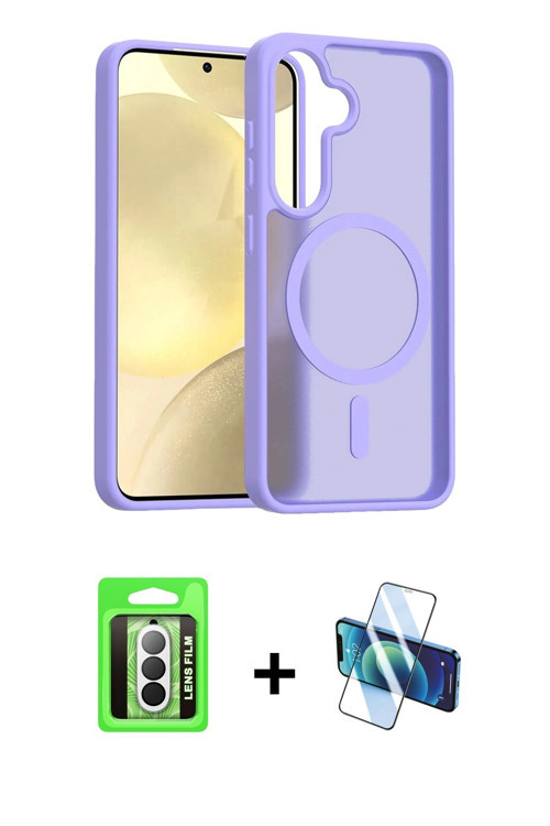 ieg™ Galaxy A17 5G Kılıf Siluet Minimal Prime - Siyah 3D Antistatik Cam Ekran Koruyucu + Gümüş Raze