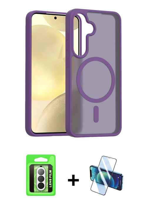 ieg™ Galaxy A17 5G Kılıf Siluet Minimal Prime - Siyah 3D Antistatik Cam Ekran Koruyucu + Gümüş Raze