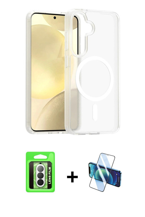 ieg™ Galaxy A17 5G Kılıf Siluet Minimal Prime - Siyah 3D Antistatik Cam Ekran Koruyucu + Gümüş Raze