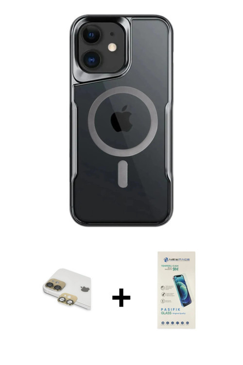ieg™ iPhone 11 Kılıf Yadigar Klasik Özel Seri - Şeffaf Pasifik Cam Ekran Koruyucu + Gold Pers Alümin