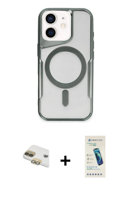 ieg™ iPhone 11 Kılıf Yadigar Klasik Özel Seri - Şeffaf Pasifik Cam Ekran Koruyucu + Gold Pers Alümin