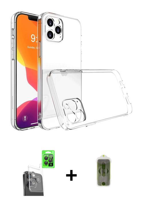 ieg™ iPhone 16 Pro Max Kılıf Zirve Doku - Siyah Joko Magic 5D Hayalet Cam + Siyah Raze Metal Kamera