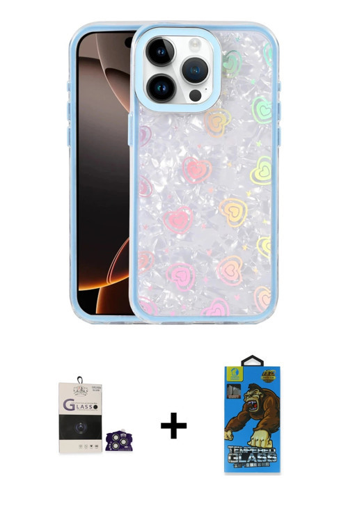 ieg™ iPhone 14 Pro Max Kılıf Odak Prime - Siyah 18D Cam Ekran Koruyucu + Gümüş Bilvis Titan Kamera L