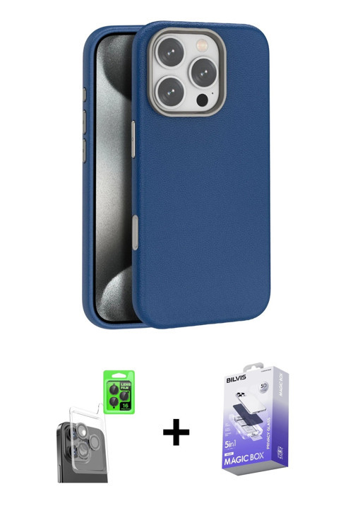 ieg™ iPhone 16 Pro Max Kılıf Zirve Modern Prime - Siyah Bilvis 5in1 5D Magic Hayalet Cam Ekran Koruy