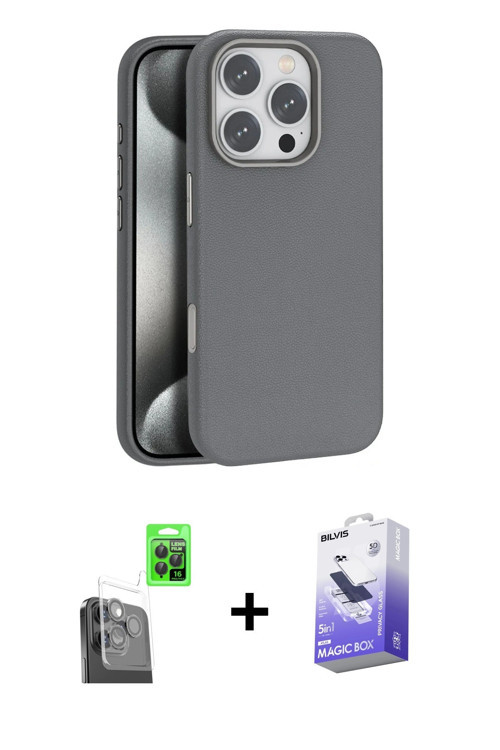 ieg™ iPhone 16 Pro Max Kılıf Zirve Modern Prime - Siyah Bilvis 5in1 5D Magic Hayalet Cam Ekran Koruy