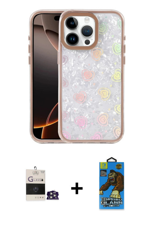 ieg™ iPhone 14 Pro Max Kılıf Odak Prime - Siyah 18D Cam Ekran Koruyucu + Gümüş Bilvis Titan Kamera L