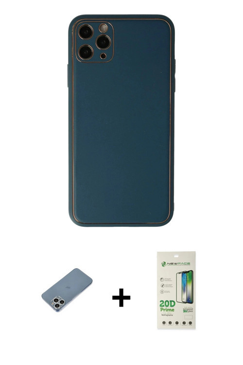 ieg™ iPhone 11 Pro Kılıf Yadigar Klasik - Siyah 20D Premium Cam Ekran Koruyucu + Gümüş Shine Kamera