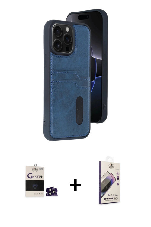 ieg™ iPhone 14 Pro Max Kılıf Yörünge Işık Serisi - Siyah Bilvis 3D Mat Cam Ekran Koruyucu + Derin Mo
