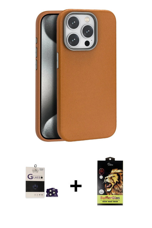 ieg™ iPhone 14 Pro Max Kılıf Zirve Modern Prime - Siyah Buffer Cam Ekran Koruyucu + Derin Mor Bilvis