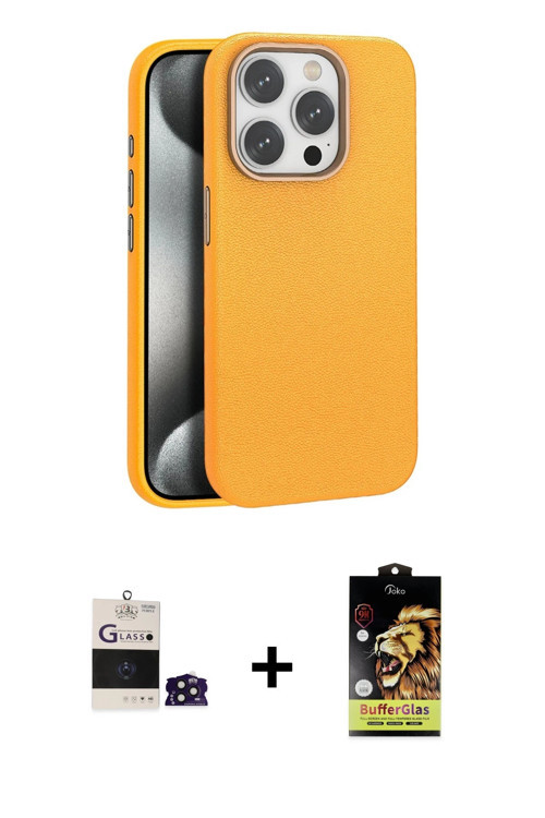ieg™ iPhone 14 Pro Max Kılıf Zirve Modern Prime - Siyah Buffer Cam Ekran Koruyucu + Derin Mor Bilvis