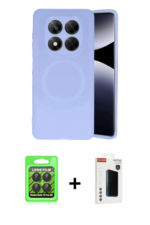 ieg™ Redmi Note 14 Pro 4G Kılıf Ufuk Serisi - Şeffaf Hayalet Polymer Nano Ekran Koruyucu + Siyah Raz