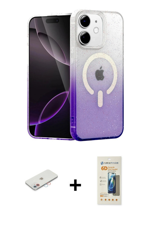 ieg™ iPhone 11 Kılıf Eksen Minimal Özel Seri - Siyah 6D Mat Seramik Hayalet Nano Ekran Koruyucu + Pe