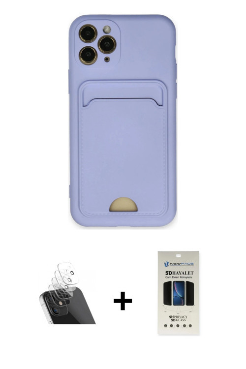 ieg™ iPhone 11 Pro Kılıf Vadi Çizgi Prime - Siyah 5D Hayalet Cam Ekran Koruyucu + Şeffaf Kamera Lens