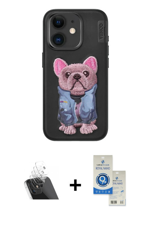 ieg™ iPhone 11 Kılıf İz Minimal Koleksiyonu - Şeffaf Royal Nano Ekran Koruyucu + Şeffaf Kamera Lens