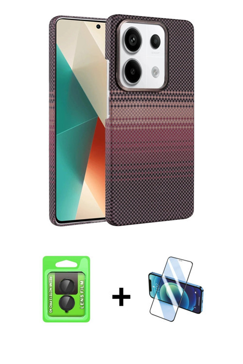 ieg™ Redmi Note 13 Pro 4G Kılıf Doruk Serisi - Siyah 3D Antistatik Seramik Nano Ekran Koruyucu + Siy