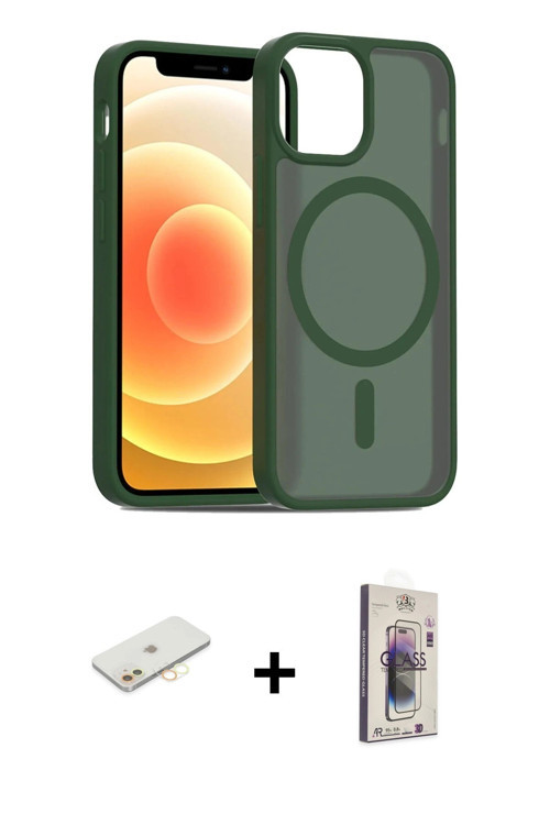 iPhone 11 Kılıf Siluet Minimal Prime - Siyah Bilvis 3D Cam Ekran Koruyucu + Sarı Renkli Kamera
