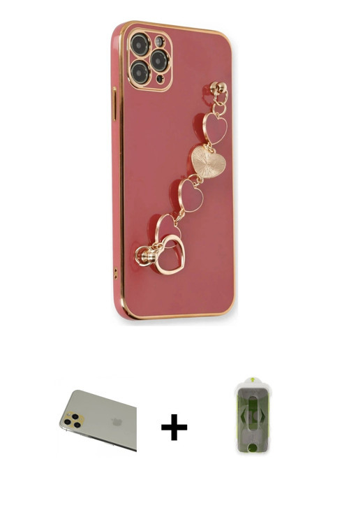 iPhone 11 Pro Max Kılıf Nova Işık Prime - Siyah Joko Magic 5D Hayalet Cam + Gold Rainbow Kamera