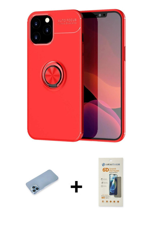 iPhone 12 Pro Max Kılıf Yankı Form Prime - Siyah 6D Mat Seramik Hayalet Nano Ekran Koruyucu + M
