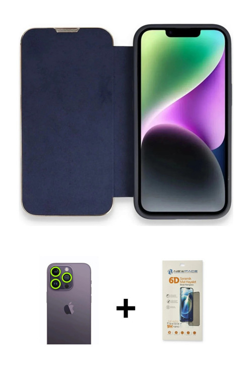 iPhone 13 Pro Max Kılıf Siluet Minimal Serisi - Siyah 6D Mat Seramik Hayalet Nano Ekran Koruyuc
