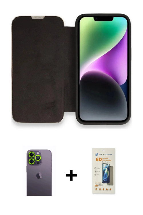 iPhone 13 Pro Max Kılıf Siluet Minimal Serisi - Siyah 6D Mat Seramik Hayalet Nano Ekran Koruyuc