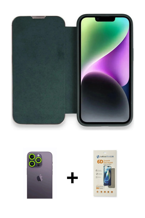 iPhone 13 Pro Max Kılıf Siluet Minimal Serisi - Siyah 6D Mat Seramik Hayalet Nano Ekran Koruyuc