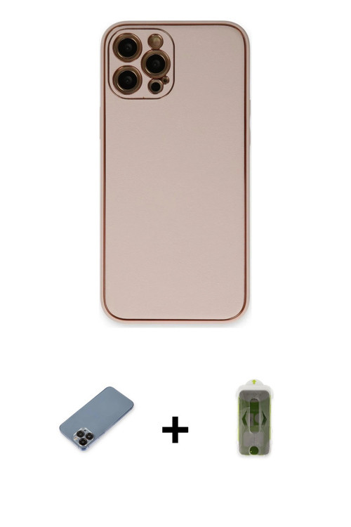 iPhone 12 Pro Max Kılıf Yadigar Klasik - Siyah Joko Magic 5D Hayalet Cam + Siyah Metal Kamera L