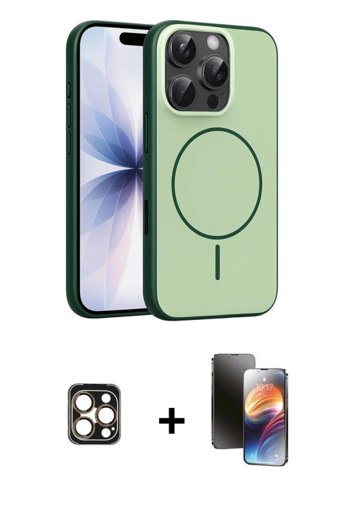 iPhone 16 Pro Max Kılıf Atlas Asil Prime - Siyah 3D Antistatik Mat Seramik Nano Ekran Koruyucu
