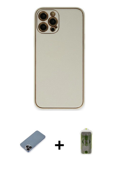 iPhone 12 Pro Max Kılıf Yadigar Klasik - Siyah Joko Magic 5D Hayalet Cam + Siyah Metal Kamera L
