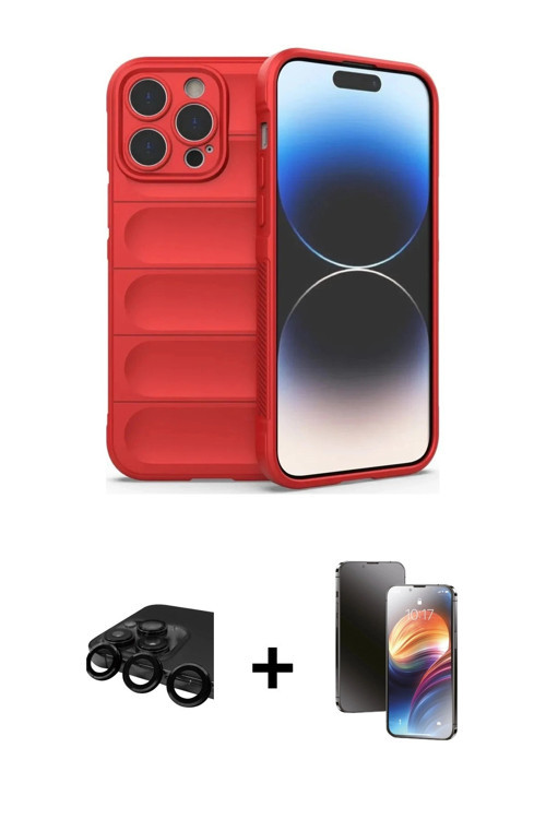 iPhone 15 Pro Max Kılıf Atlas Koleksiyonu - Siyah 3D Antistatik Mat Seramik Nano Ekran Koruyucu