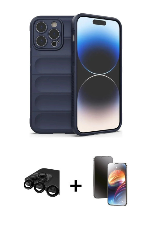 iPhone 15 Pro Max Kılıf Atlas Koleksiyonu - Siyah 3D Antistatik Mat Seramik Nano Ekran Koruyucu
