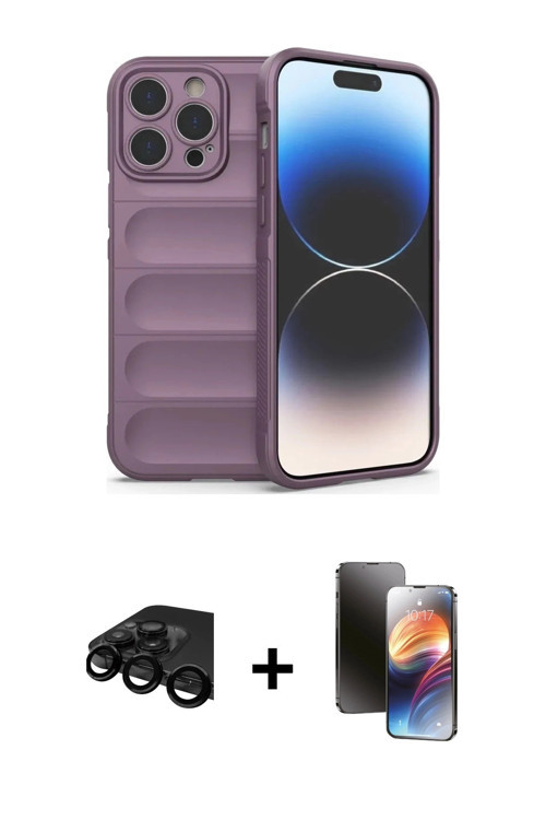 iPhone 15 Pro Max Kılıf Atlas Koleksiyonu - Siyah 3D Antistatik Mat Seramik Nano Ekran Koruyucu