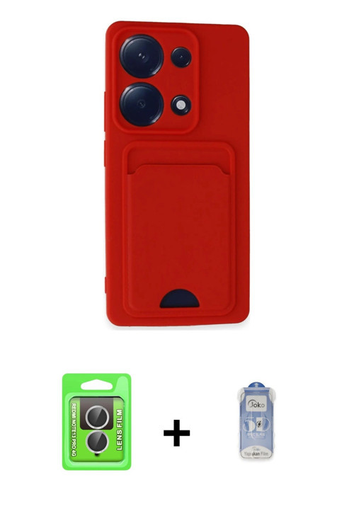 Redmi Note 13 Pro 4G Kılıf Vadi Çizgi Prime - Siyah Joko Magic 5D Cam + Gümüş Raze Metal Kamera