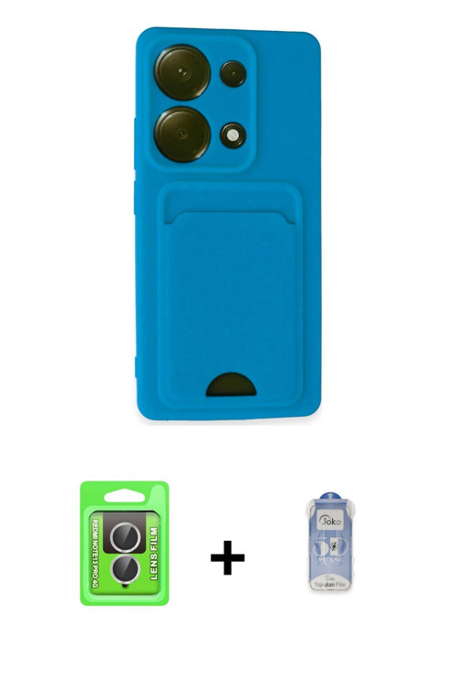 Redmi Note 13 Pro 4G Kılıf Vadi Çizgi Prime - Siyah Joko Magic 5D Cam + Gümüş Raze Metal Kamera