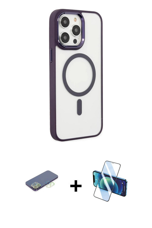 ieg™ iPhone 13 Pro Kılıf Yankı Işık Özel Seri - Siyah 3D Antistatik Seramik Nano Ekran Koruyucu + Ye