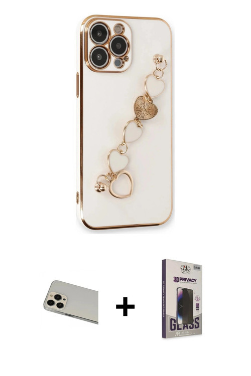 iPhone 13 Pro Max Kılıf Nova Işık Prime - Siyah Bilvis Hayalet Cam Ekran Koruyucu + Rose Gold R