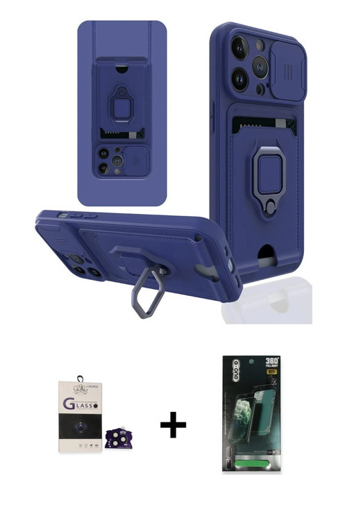 iPhone 14 Pro Max Kılıf Vadi Form Prime - Siyah 360 Mat Full Body Arka Koruyucu + Siyah Bilvis