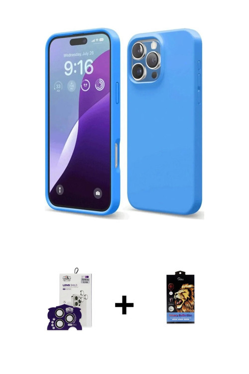 ieg™ iPhone 16 Pro Max Kılıf Kozmos Yansıma Özel Seri - Siyah Buffer Hayalet Cam Ekran Koruyucu + Ti