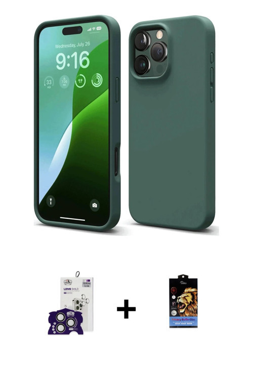 ieg™ iPhone 16 Pro Max Kılıf Kozmos Yansıma Özel Seri - Siyah Buffer Hayalet Cam Ekran Koruyucu + Ti
