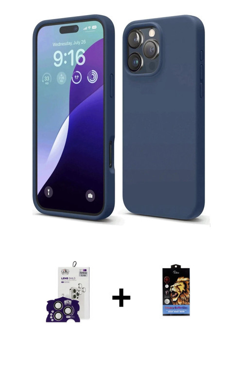 ieg™ iPhone 16 Pro Max Kılıf Kozmos Yansıma Özel Seri - Siyah Buffer Hayalet Cam Ekran Koruyucu + Ti