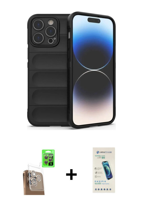 ieg™ iPhone 16 Pro Max Kılıf Atlas Koleksiyonu - Şeffaf Pasifik Cam Ekran Koruyucu + Çöl Titanyum Ra