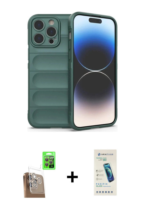 ieg™ iPhone 16 Pro Max Kılıf Atlas Koleksiyonu - Şeffaf Pasifik Cam Ekran Koruyucu + Çöl Titanyum Ra