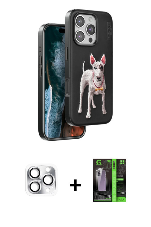 ieg™ iPhone 16 Pro Max Kılıf Nova Form Koleksiyonu - Şeffaf 360 Full Body Arka Koruyucu + Gümüş Pers