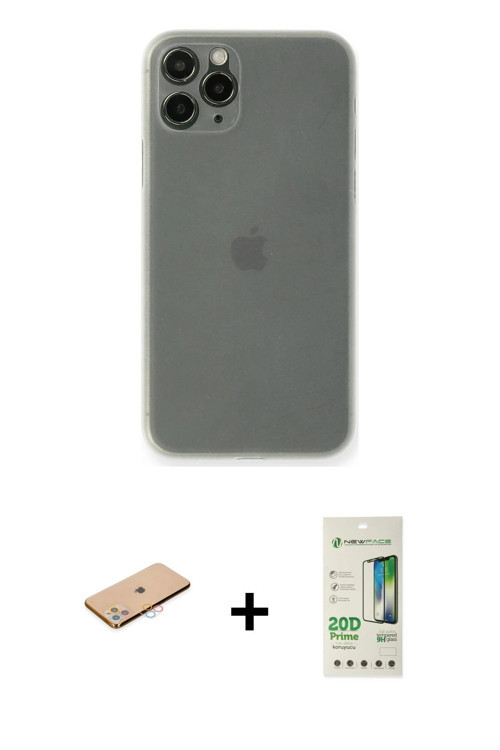ieg™ iPhone 11 Pro Max Kılıf Yadigar Yansıma Serisi - Siyah 20D Premium Cam Ekran Koruyucu + Pembe R