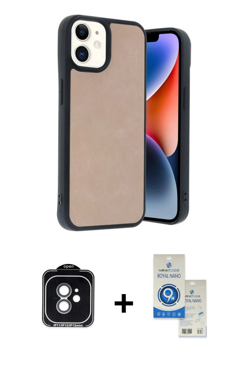 ieg™ iPhone 11 Kılıf Kıvılcım Işık Serisi - Şeffaf Royal Nano Ekran Koruyucu + Yeşil PVD Metal Kamer