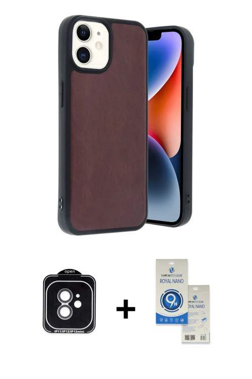 ieg™ iPhone 11 Kılıf Kıvılcım Işık Serisi - Şeffaf Royal Nano Ekran Koruyucu + Yeşil PVD Metal Kamer