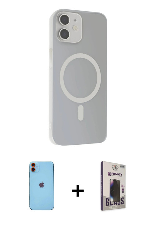 ieg™ iPhone 11 Kılıf Çekirdek Modern Prime - Siyah Bilvis Hayalet Cam Ekran Koruyucu + Turuncu Neon