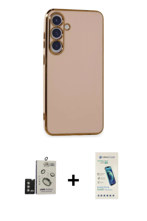 ieg™ Galaxy S24 Kılıf Yankı Serisi - Şeffaf Pasifik Cam Ekran Koruyucu + Derin Mor Bilvis Titan Kame