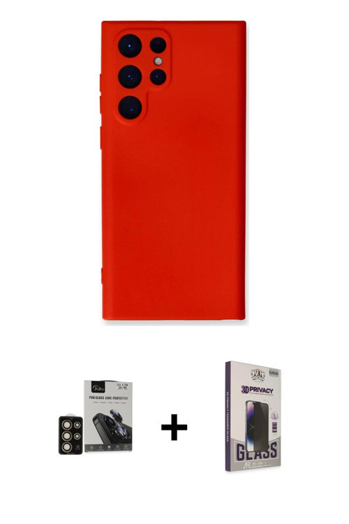 Galaxy S24 Ultra Kılıf Ahenk Serisi - Siyah Bilvis Hayalet Cam Ekran Koruyucu + Gold PVD Metal