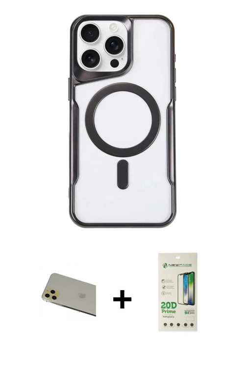 ieg™ iPhone 11 Pro Max Kılıf Yadigar Klasik Özel Seri - Siyah 20D Premium Cam Ekran Koruyucu + Gold
